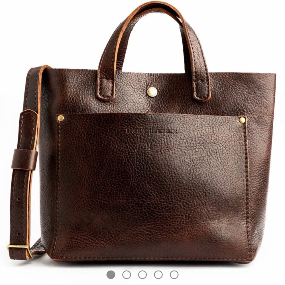 Portland Leather - MINI CROSSBODY TOTE in cold brew